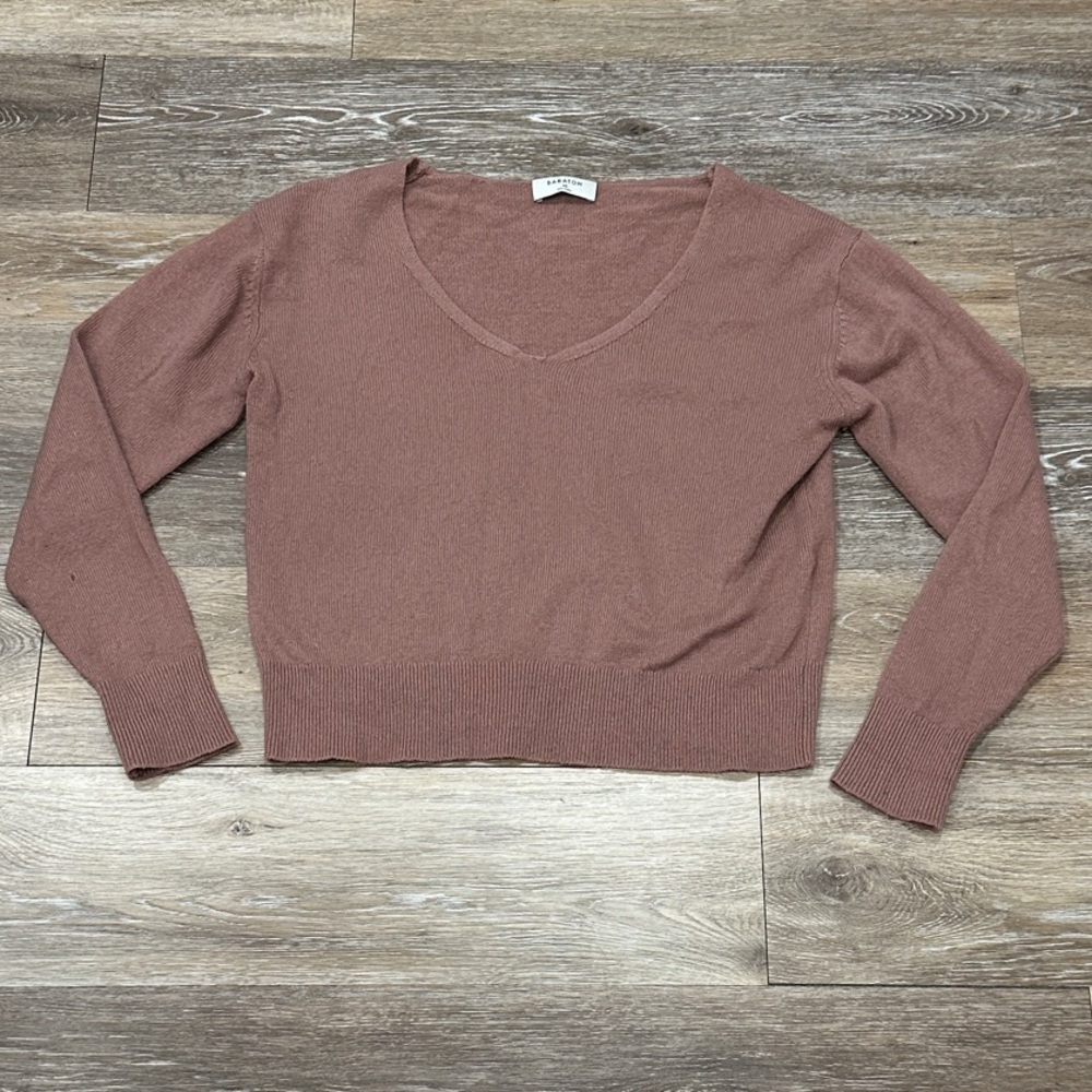 Babaton V-Neck Sweater in Dusty Rose